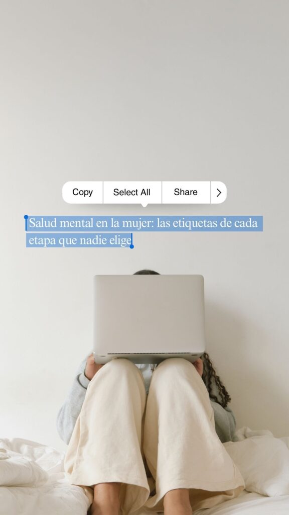 salud mental en la mujer y presión social en cada etapa